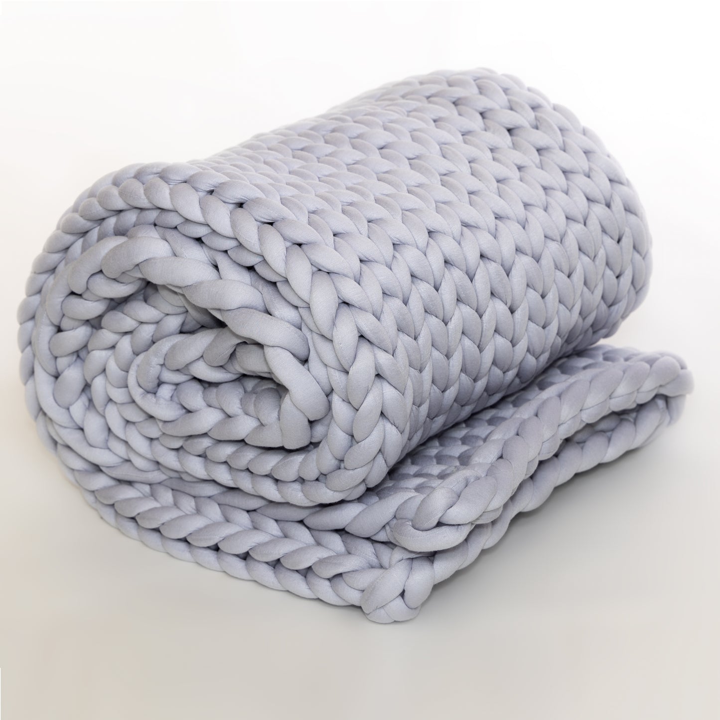 Chunky Knit Weighted Throw, Silver/Gray, 10 pounds