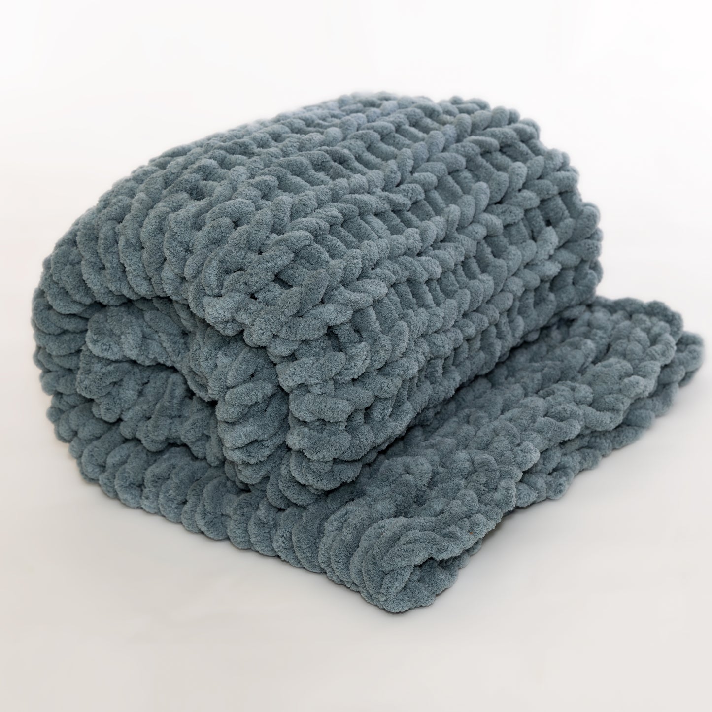Chunky Knit Chenille Throw, Spa Blue, 50 x 60 inches