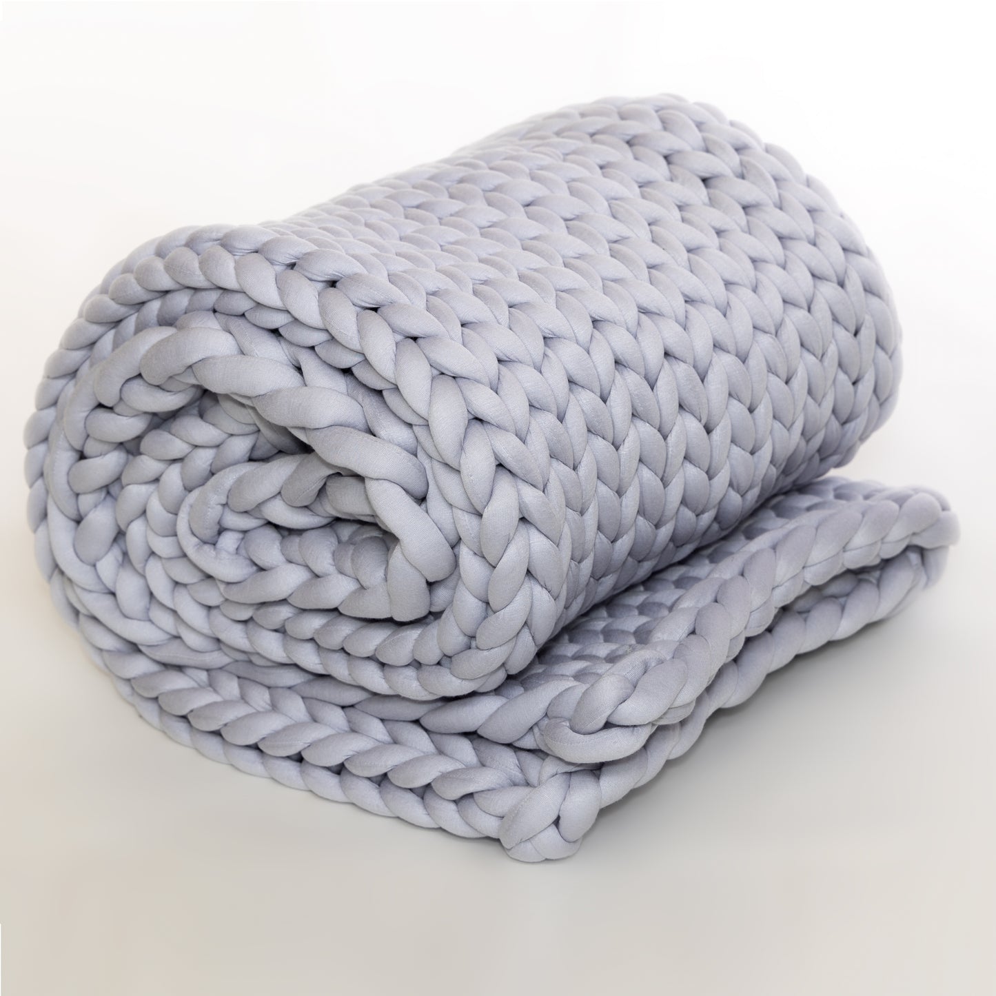 Chunky Knit Weighted Throw, Silver/Gray, 10 pounds